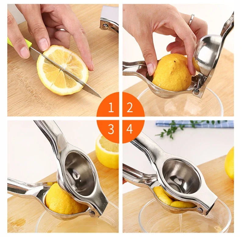 Stainless Steel Lemon Squeezer – Manual Citrus Juicer for Lemon, Lime & Orange | Heavy-Duty Fruit Press for Kitchen & Cooking