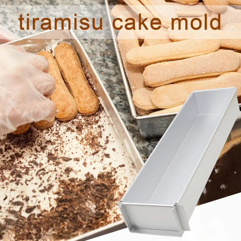 Tiramisu Cake Mold Rectangle Cake Pan Aluminum Alloy Tiramisu Dessert Making Molds Baking Professional Tool Kitchen Accessories