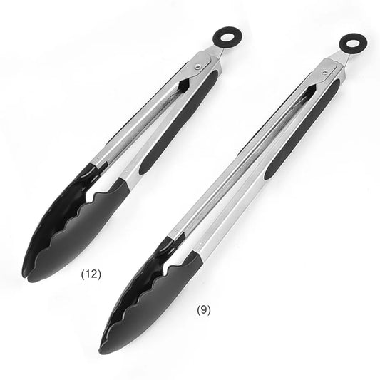 Stainless Steel BBQ Grilling Tongs – Anti-Scalding Food Clip & Non-Stick Serving Tool for Bread, Salad, Kitchen & Barbecue