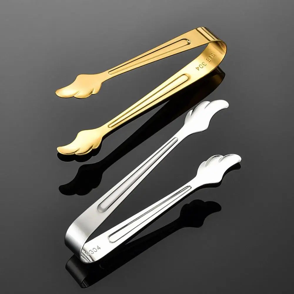 Mini Stainless Steel Food Tongs – Sugar Clamp, Bread & Steak Clip Tweezer for Home Kitchen Cooking & Serving