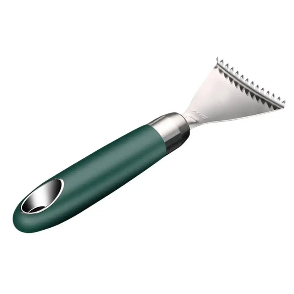 Stainless Steel Fish Skin Peeler & Scale Scraper – Non-Slip Handle Serrated Fish Descaler for Easy Skin & Scale Removal