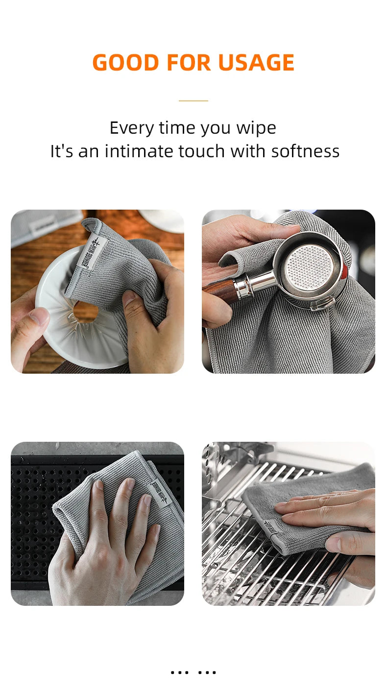 MHW-3BOMBER Coffee Bar Square Towels Barista Cleaning Cloths Professional Espresso Maker Tools Home Kitchen Accessories