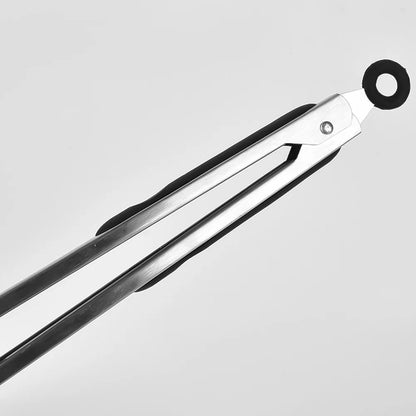 Stainless Steel BBQ Grilling Tongs – Anti-Scalding Food Clip & Non-Stick Serving Tool for Bread, Salad, Kitchen & Barbecue