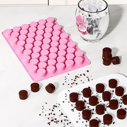 Small Silicone Molds Homemade Cupcake Baking Maker Supply Non-stick 55-Cavity Silicone Cake Baking Cylinder Molds For Wax Resin