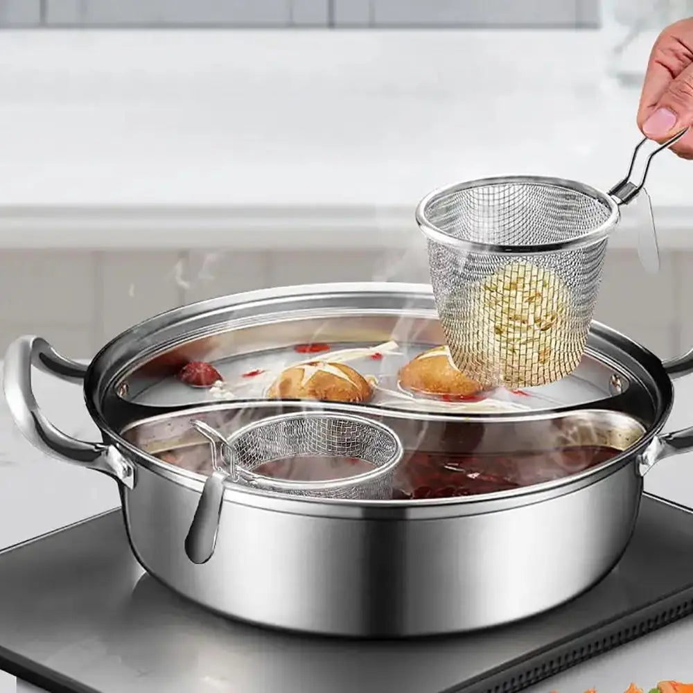 Durable Stainless Steel Mesh Strainer Spoon – Hot Pot, Frying, Noodles Scoop