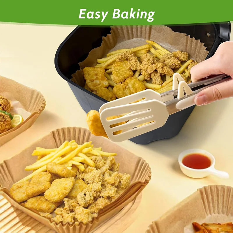 Air Fryer Liner & Steamer/Baking Paper – Silicone-Coated, Plant-Oil Layer, Oil-Resistant Non-Stick Sheets for Home Kitchens & Bakeries