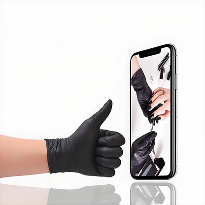 100PCS,Disposable Nitrile Black Gloves - Tear-Resistant, Durable, Ideal for Cooking, Food Handling & Dough Kneading