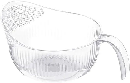 Functional Rice Washing Colander – Efficient Draining Bowl & Practical Sink Basket, PET Material, Ideal for Washing Rice, Grains & Produce