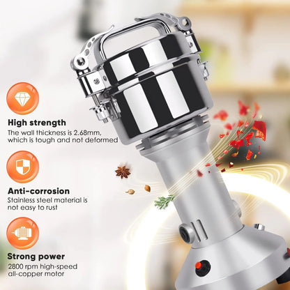 Electric Grain Crusher, 150g Fast Ultra-fine Grain Mills, Dry Herbal Grain Mill with Overload Protection, for Herbal Spice Nut