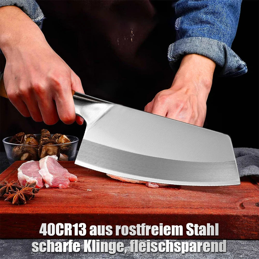 MDHAND Meat Cleaver Knife Forged Stainless Steel Professional Chinese Chef Knife Meat Vegetable Chopping Kitchen Knives
