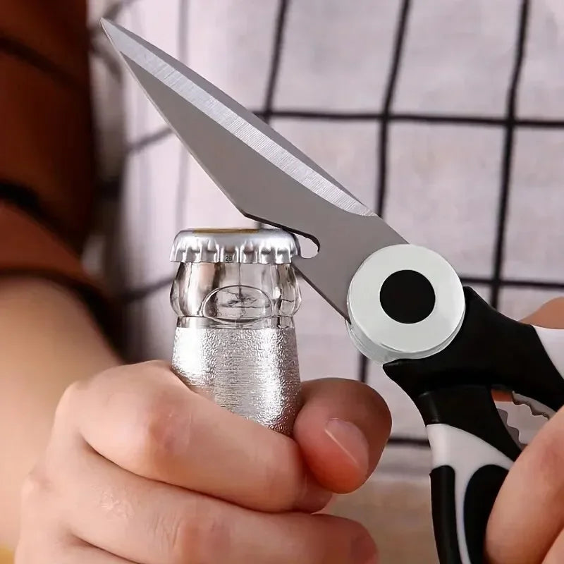 Multifunctional Stainless Steel Kitchen Scissors – Heavy-Duty Poultry, Meat & Fish Cutting Shears | Non-Slip, Durable Cooking Gadget