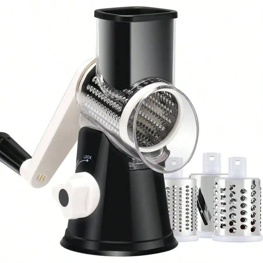 1pc Highly efficient and versatile Vegetable and Fruit Slicer Grater - benchtop drum cutter with drum design for fast, even shre