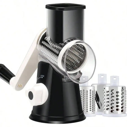 1pc Highly efficient and versatile Vegetable and Fruit Slicer Grater - benchtop drum cutter with drum design for fast, even shre