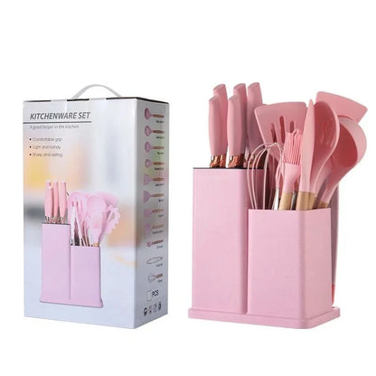 19 sets of kitchen knives with a knife holder, professional high carbon steel stainless steel cooking knife set,holiday gifts