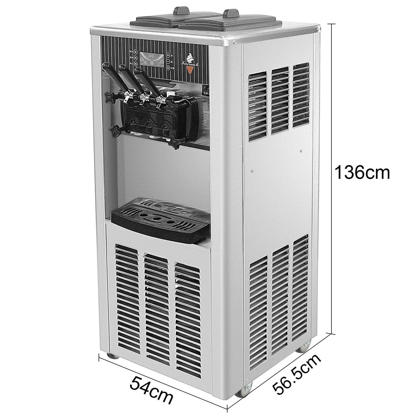 VEVOR Commercial Soft Serve & Fried Roll Ice Cream Machine – 220V Stainless Steel Instant Ice Cream Maker for Home or Business