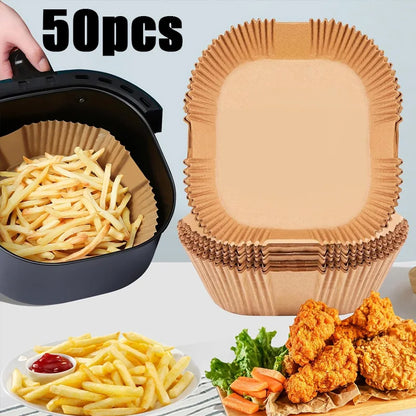 Air Fryer Liner & Steamer/Baking Paper – Silicone Coated, Plant Oil Layer, Oil-Resistant for Home & Bakeries