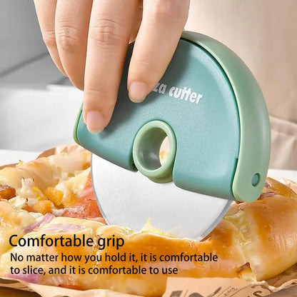 Dual-Wheel Pizza Cutter – Stainless Steel Pizza Slicer with Ergonomic Handle, Multi-Function Roller for Dough, Baking, Cheese & Food Prep