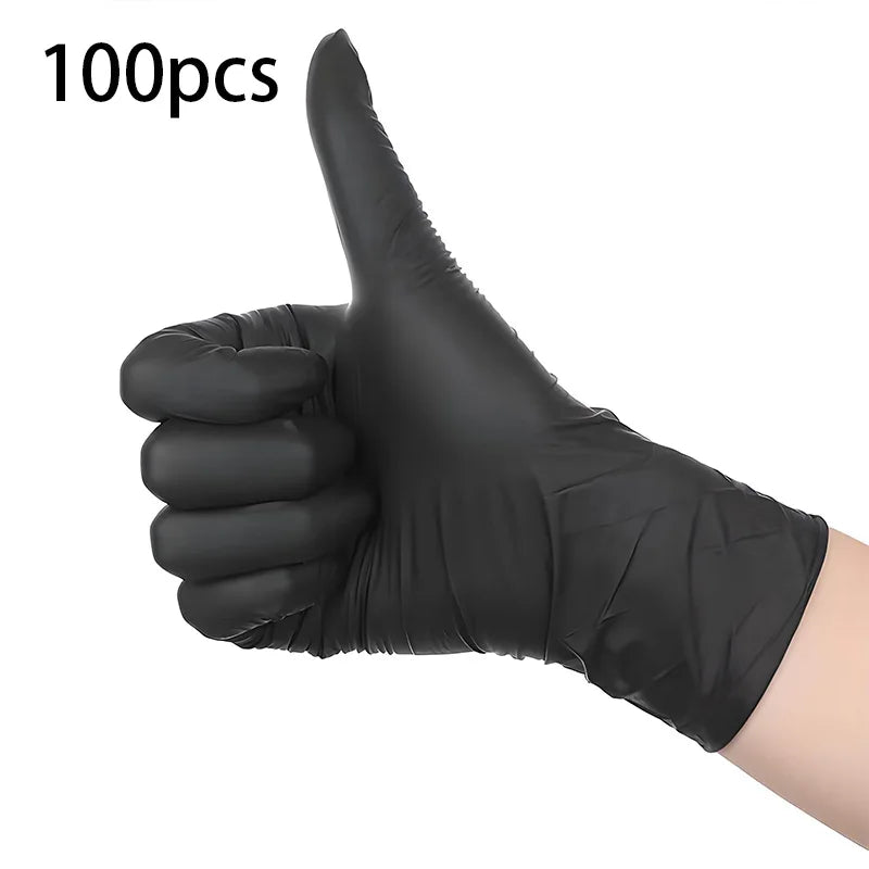 100PCS,Disposable Nitrile Black Gloves - Tear-Resistant, Durable, Ideal for Cooking, Food Handling & Dough Kneading