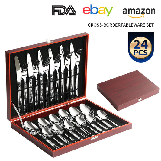 Amazon Stainless Steel Cutlery Set - 24 Pieces Gift Box
