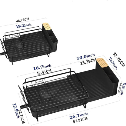 Retractable Kitchen Dish Cutlery & Cup Draining Rack