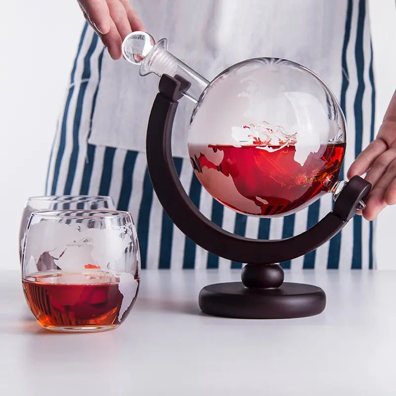 Earth Globe Glass Wine Decanter