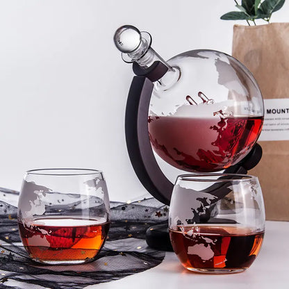 Earth Globe Glass Wine Decanter
