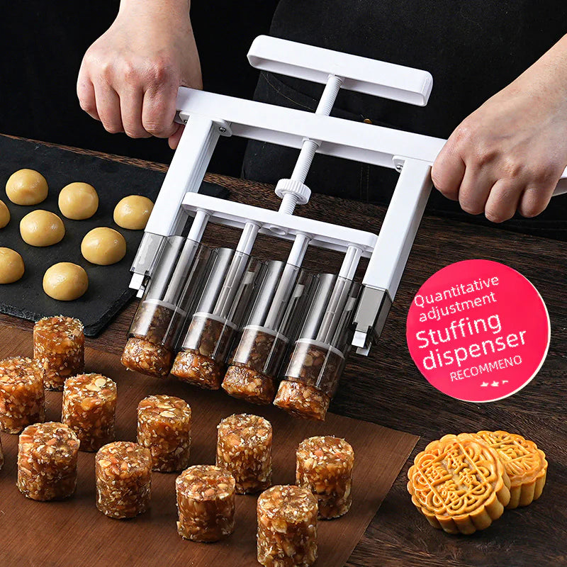Mooncake Filling Dispenser and Dough Portioning Tool