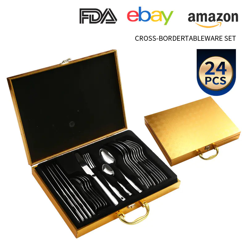 Amazon Stainless Steel Cutlery Set - 24 Pieces Gift Box