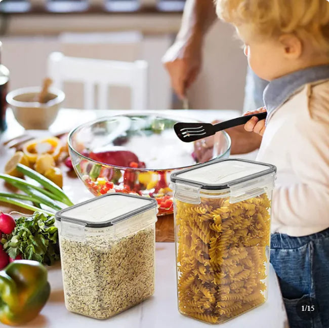 24-Piece Food Storage Container Set for Cereals, Snacks & Kitchen Organization