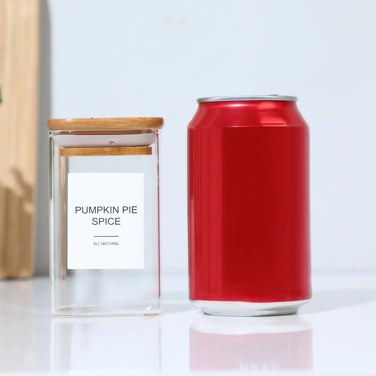 12 Pcs Square Spice Jars with Stickers