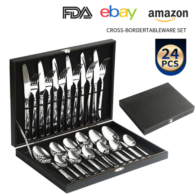 Amazon Stainless Steel Cutlery Set - 24 Pieces Gift Box