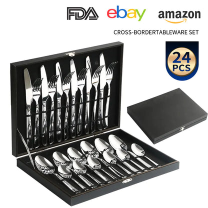 Amazon Stainless Steel Cutlery Set - 24 Pieces Gift Box