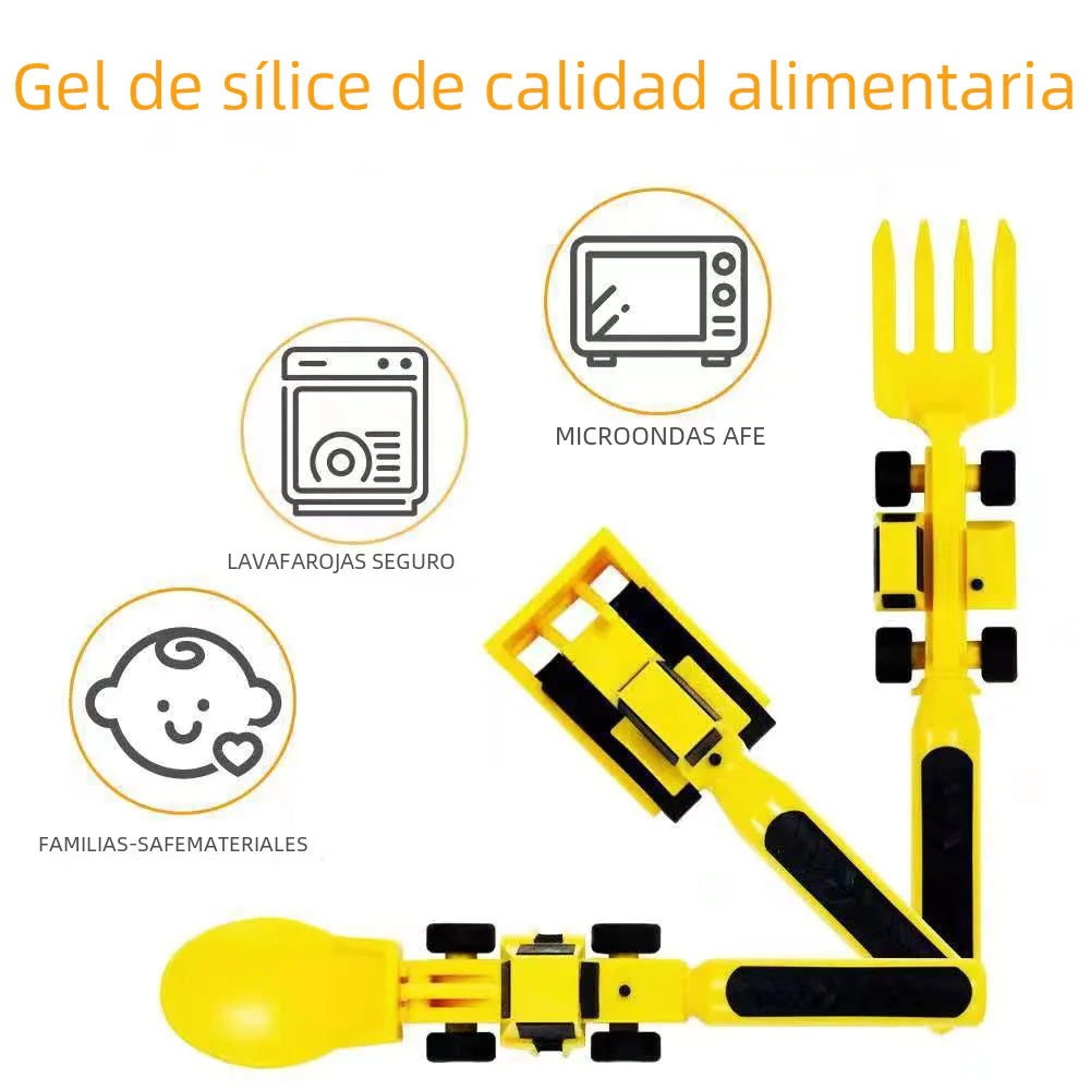 Kids Dinnerware Set with Truck and Excavator Plates