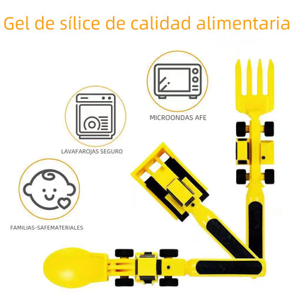 Kids Dinnerware Set with Truck and Excavator Plates