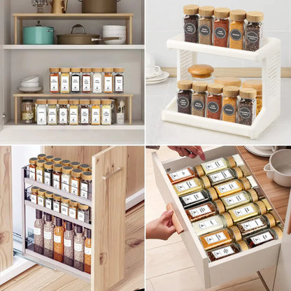 Glass Spice Jar with Bamboo and Wood Lid