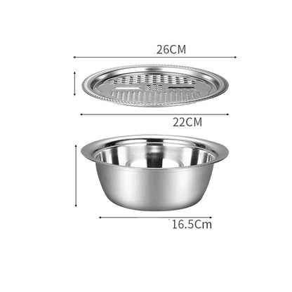 Stainless Steel Kitchen Drain & Fruit Basket Set