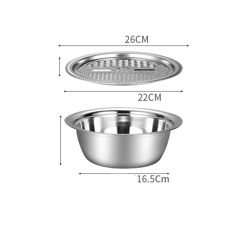 Stainless Steel Kitchen Drain & Fruit Basket Set