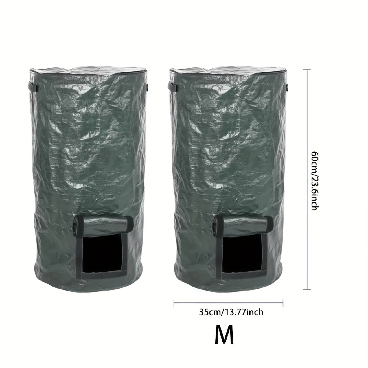 1 Bag Outdoor Compost Box, Reusable Garbage Bag, Self-Made Nutrient Soil Compost Bag, Kitchen Waste Collection Bag, Two-Way Zipper With Fertilizer Port, 34 Gallons