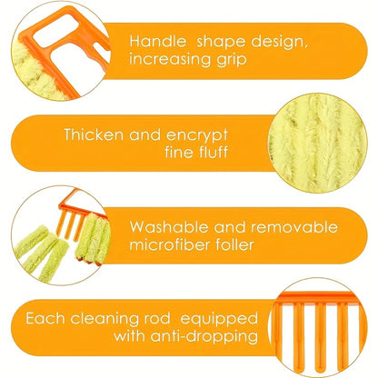 Multi-Functional Window Blind Cleaning Brush, Home Curtain Dust Removal Tool, Plastic Material, No Electricity Needed, Ideal for Living Room, Bedroom, Kitchen, Car, Furniture Use