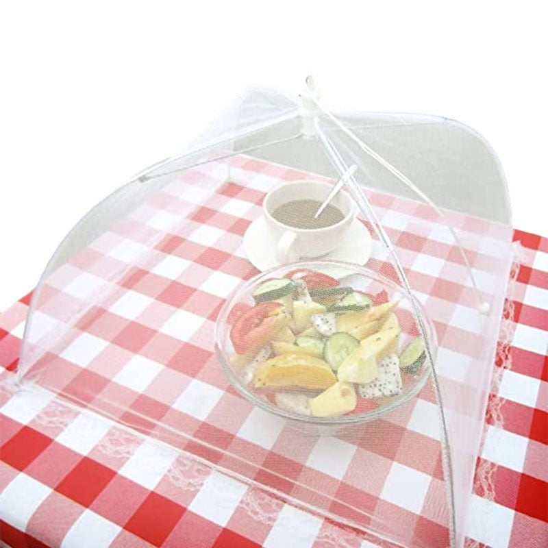 Foldable Food Cover ? Fly-Proof & Dust-Proof Mesh with Decorative Lace Edge