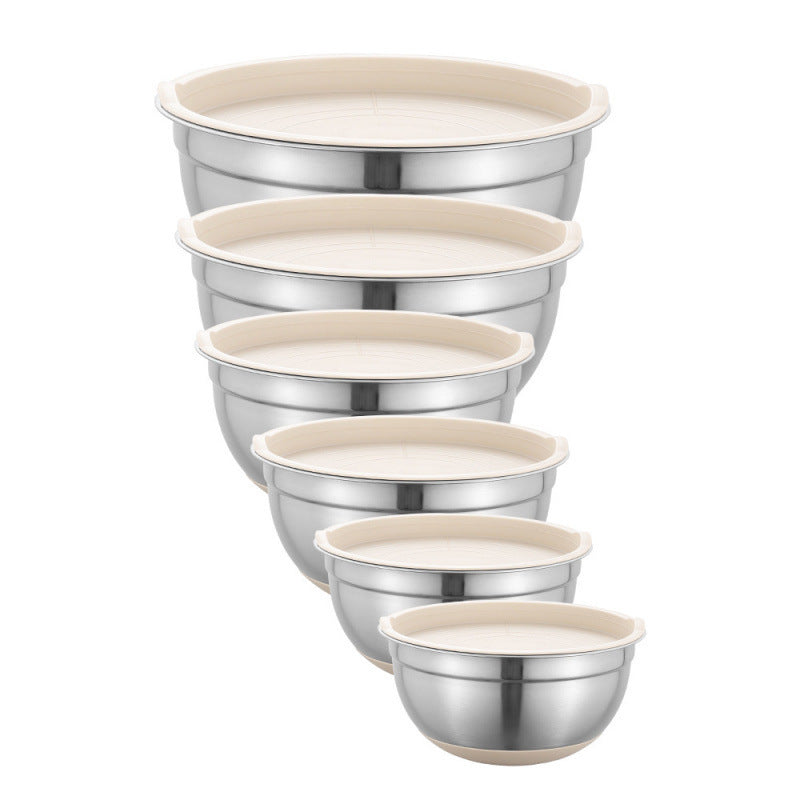 Stainless Steel Mixing Bowl Set ? Non-Slip Silicone Base with Lids & Graters