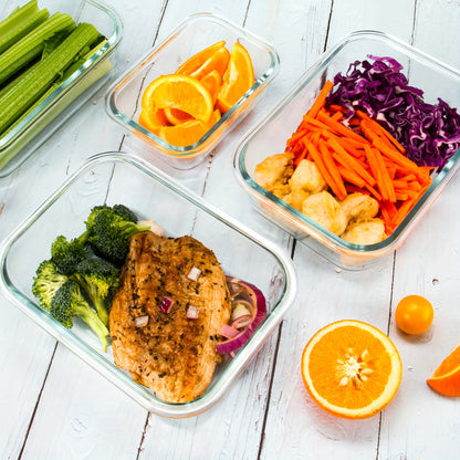 10pcs Storage Containers, Leak Proof Glass Meal Prep Containers, Reusable And Stackable Food Storage Containers With Lids Airtight, Green, For Camping, Picnic, School, Office And College, Kitchen Organizers And Storage, Kitch