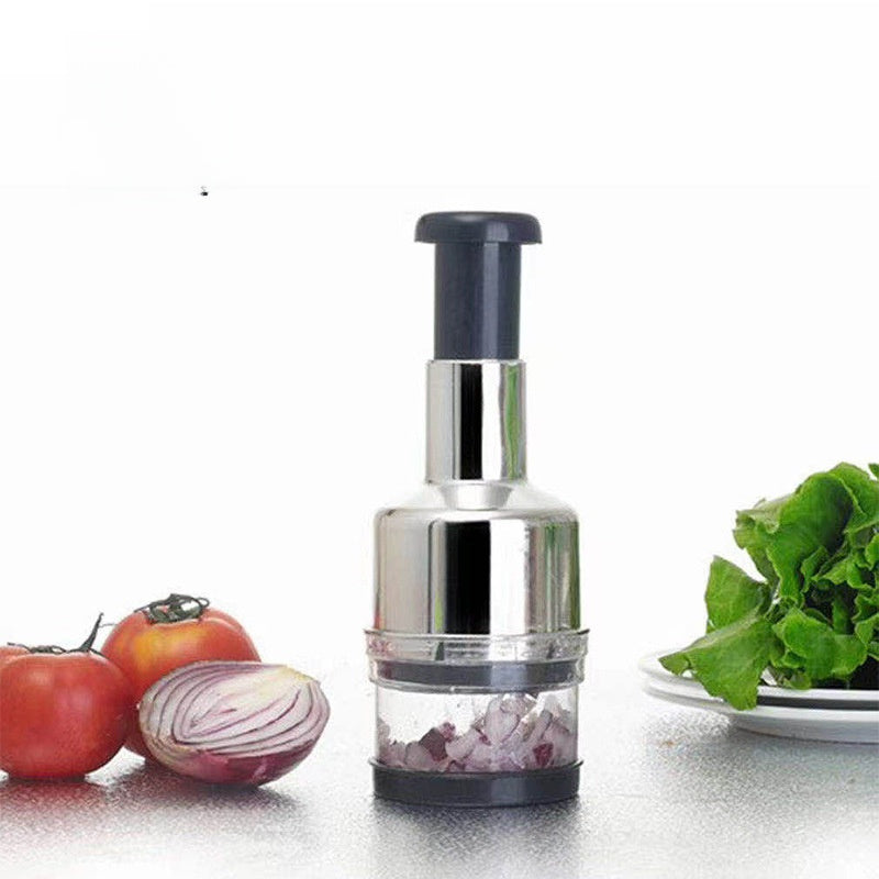 Steel Garlic & Vegetable Chopper ? Manual Food Cutter for Kitchen Prep