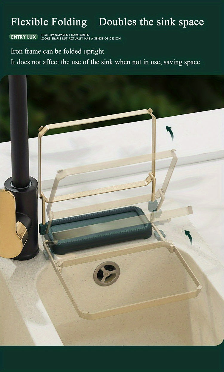 Sink Filter Rack Kitchen Foldable Sink Strainer Mesh Bag Stand Waste Garbage Net Shelf Anti-Clogging Disposable Garbage Mesh Bag