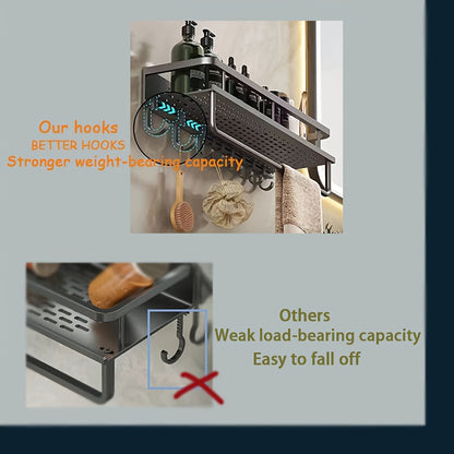 1pc Wall-Mounted Multi-Functional Spice Rack - Space-Saving Storage Shelf for Kitchen and Bathroom, Easy Installation, Punching-Free, Adjustable, Durable, and Rust-Resistant - Perfect Kitchen Organizer and Accessory for Maxim