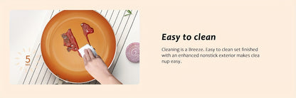 """3pcs Golden Ceramic Nonstick Frying Pan Set - 8"""", 9.5"""", and 11"""" Skillets for Induction Cooktops - PFOA and PFAS Free - Ideal for Omelettes and Eggs - Kitchen Cooking Supplies and Cookware"""