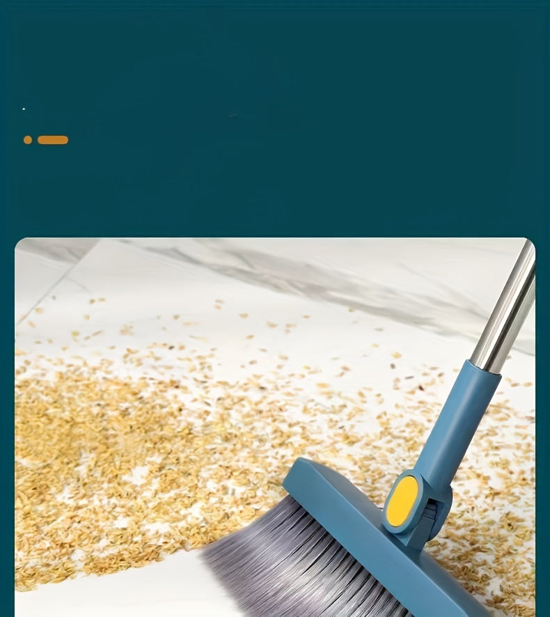1set, Household Broom And Dustpan Set, Long Handle Floor Cleaning Broom Dustpan Set, Rotatable Broom And Dustpan With Comb Tooth, To Remove Dust And Garbage, For Home, Kitchen, Room, Office, Cleaning Supplies, Cleaning Tool,