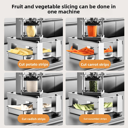 Multifunctional Vegetable Cutter ? Manual Dicer, Shredder & French Fry Slicer with Adjustable Blades