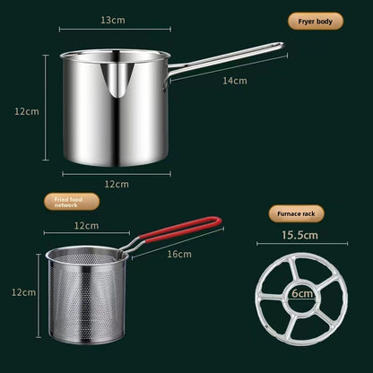304 Stainless Steel Frying Pan ? Deep Oil Pan for Induction Cooker with Splash Prevention
