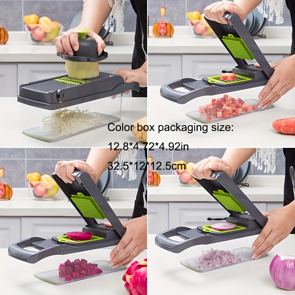13-in-1 Multifunctional Vegetable Chopper Professional Onion Chopper with 8 Blades for Restaurant Kitchen